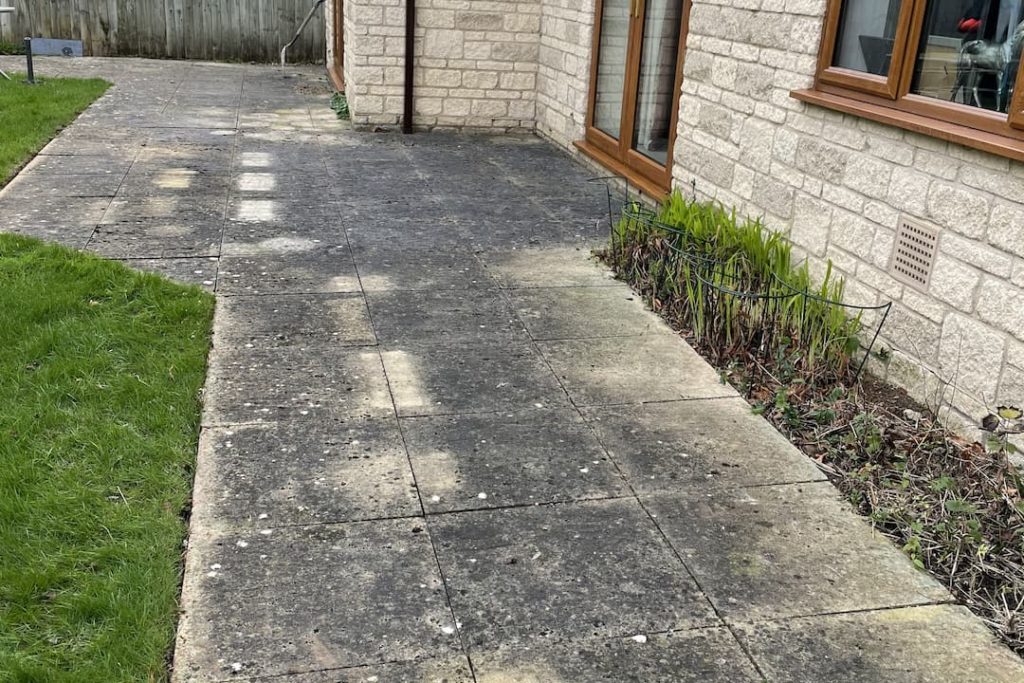 Patio needing to be cleaned